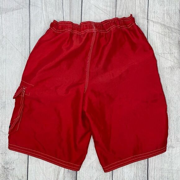 OP boys bathing suit w/tie front, mesh lining, side pocket sz 8 boys - Picture 5 of 5
